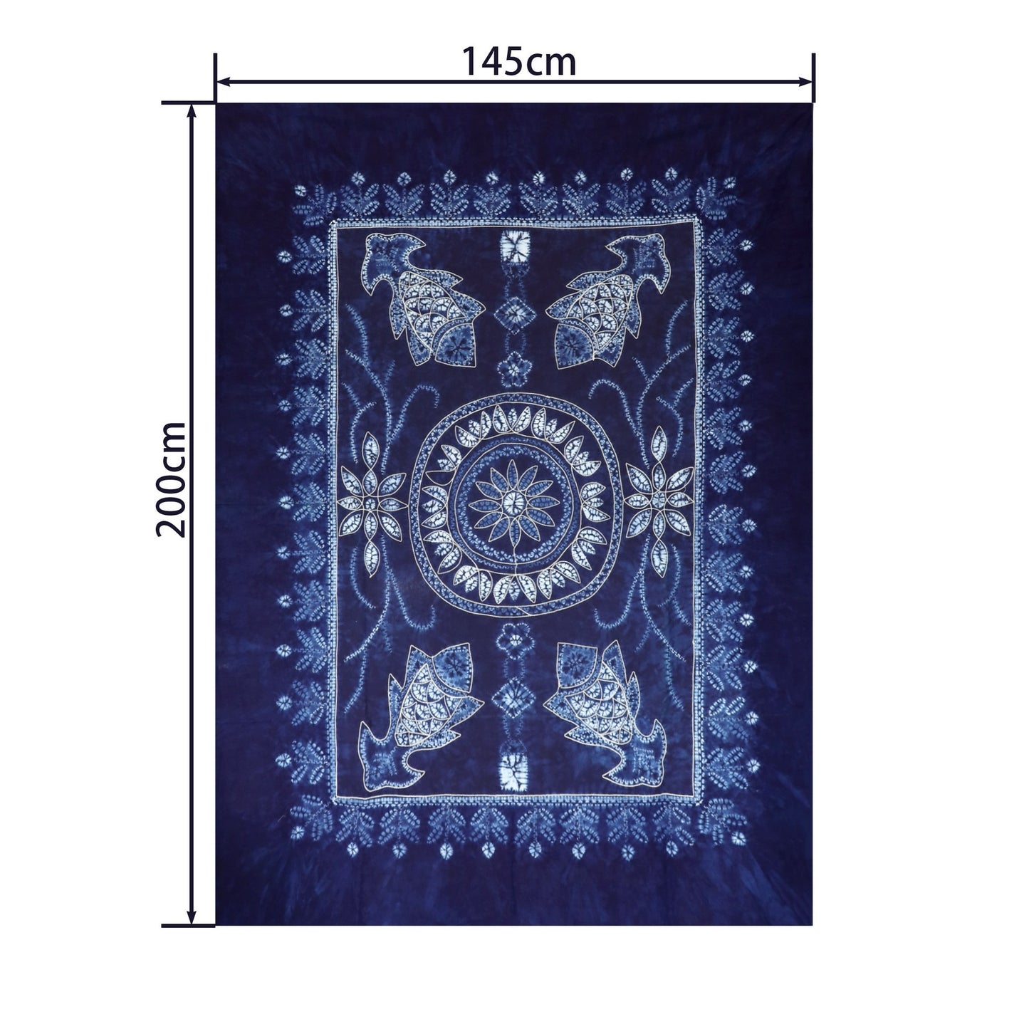 Handmade tie-dye goldfish pattern tablecloth and decorative cloth