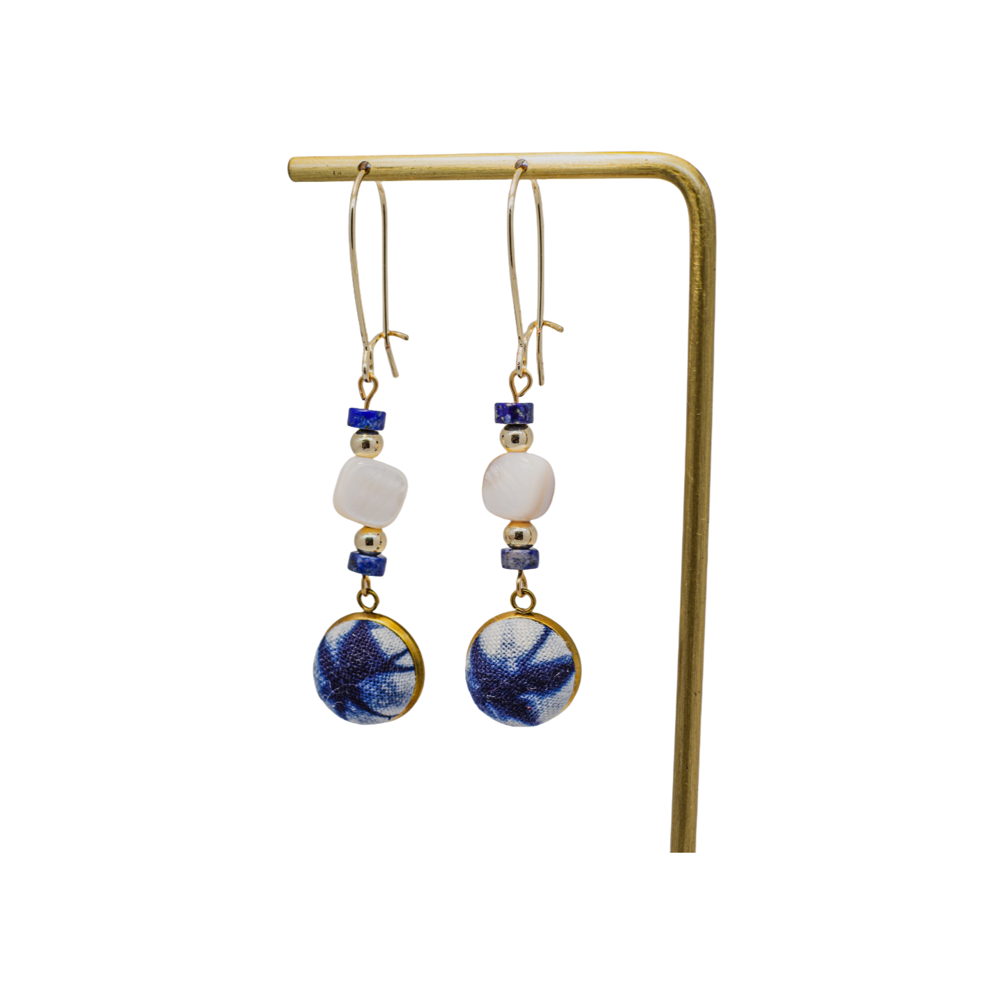 Handmade tie-dyed shell earrings