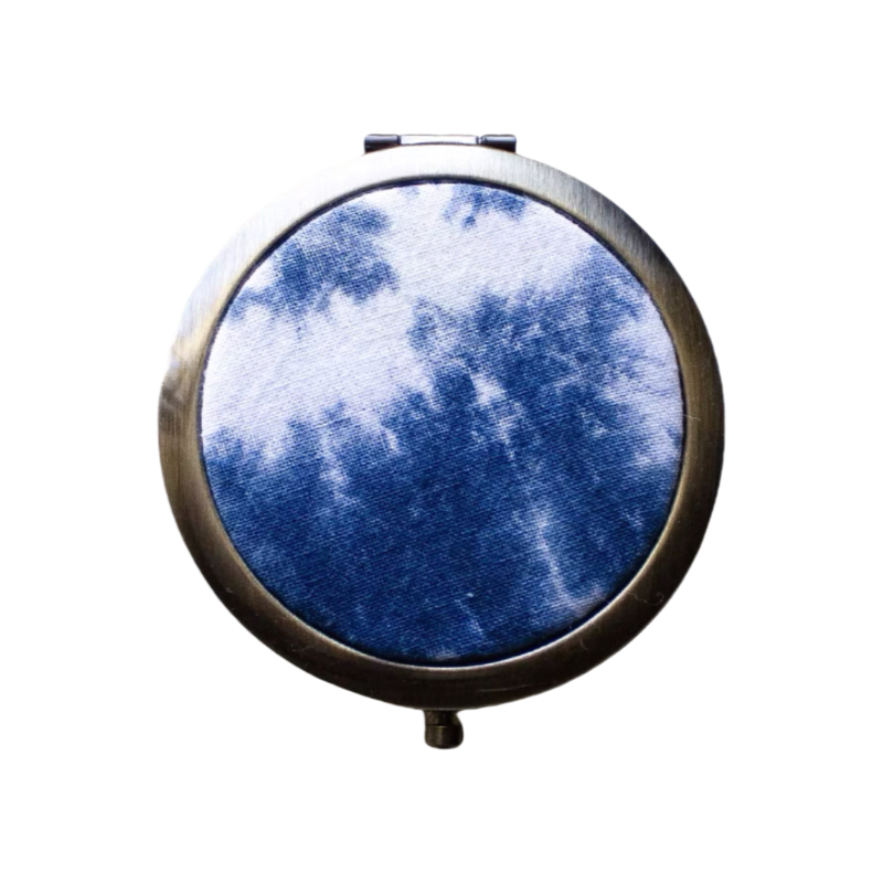 Handmade tie-dye cosmetic mirror with a small frame gift