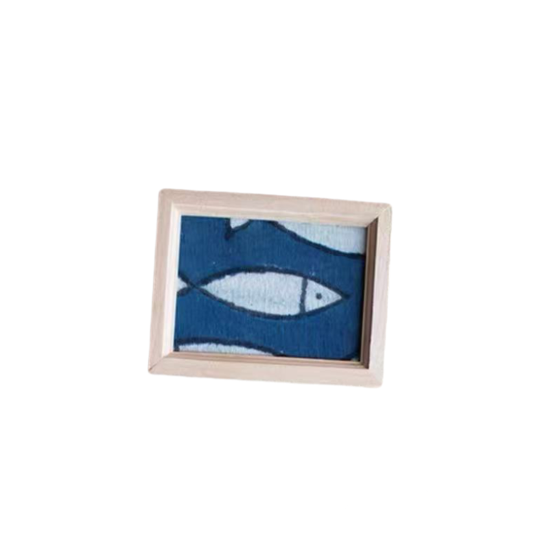 Handmade tie-dye small fish wooden refrigerator magnet
