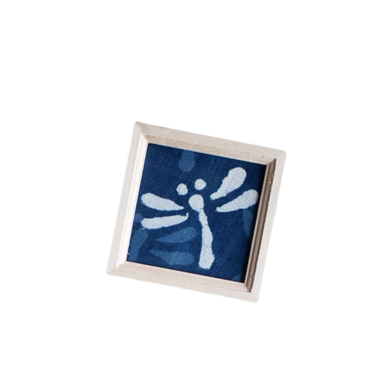 Handmade tie-dye dragonfly wooden refrigerator magnet