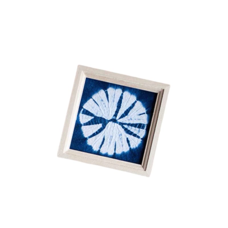 Handmade tie-dye lotus leaf wood refrigerator stickers