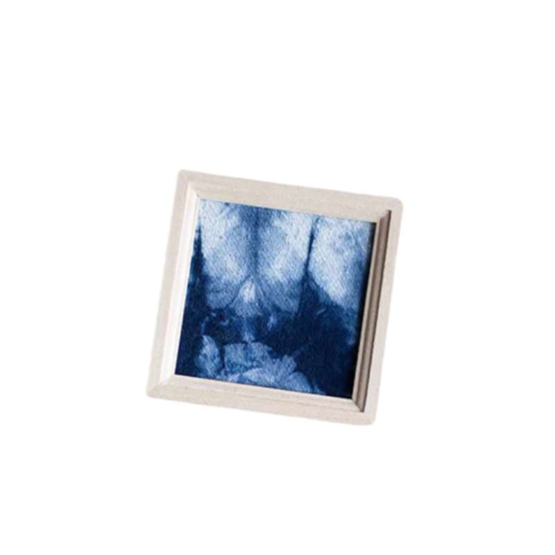 Handmade tie-dye wood carving ice with cracked patterns