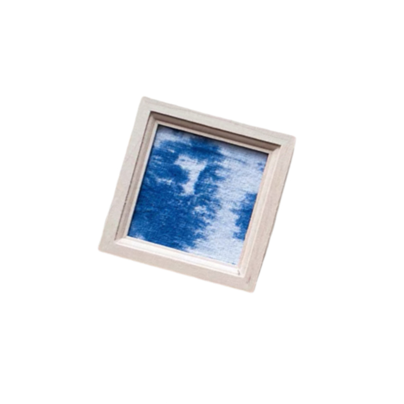 Handmade tie-dye blue sky and white clouds wooden refrigerator magnets