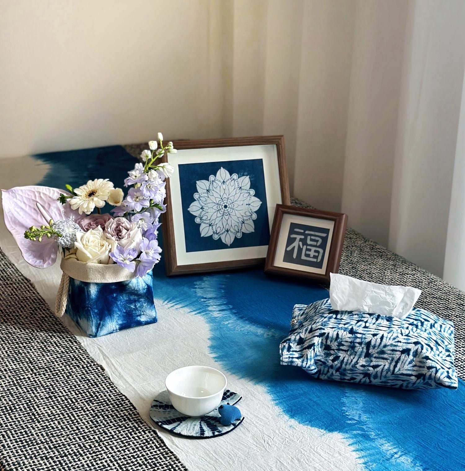 Handmade tie-dye home furnishings