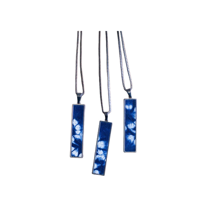 Handmade tie-dye long pendant with plum blossom pattern