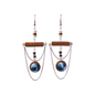 Handcrafted tie-dyed ethnic style wooden earrings