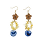 Handmade Tie-Dye Citrine Crushed Stone Style Chinese Style Earrings