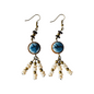 Handcrafted Chinese-style tie-dye natural plant bead-string-shaped earrings made of genuine materials