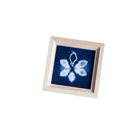 Handmade tie-dye flower wooden fridge magnet