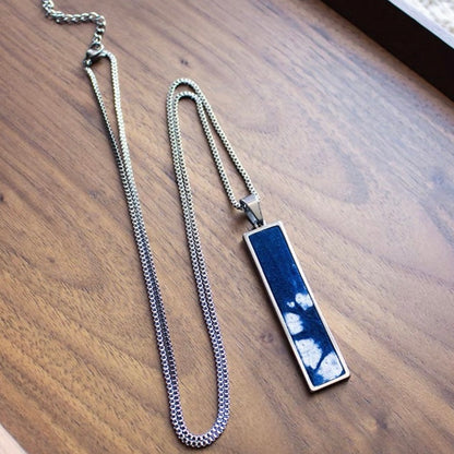 Handmade tie-dye long pendant with plum blossom pattern