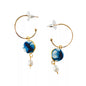 Handmade tie-dye ethnic style 14k gold earrings