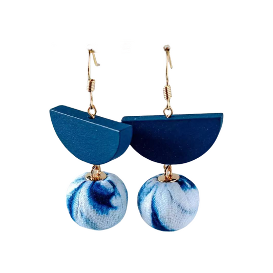 Handmade tie-dye geometric retro earrings