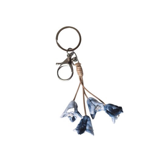 Handmade tie-dye bluebell-shaped keychain  gift