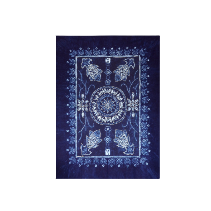 Handmade tie-dye goldfish pattern tablecloth and decorative cloth