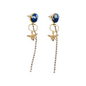 Handcrafted tie-dyed gilded bee earrings